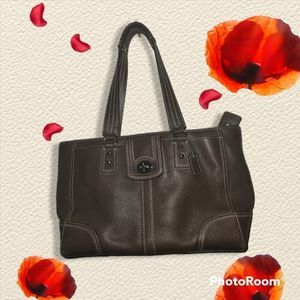 Coach Large Hampton leather satchel bag